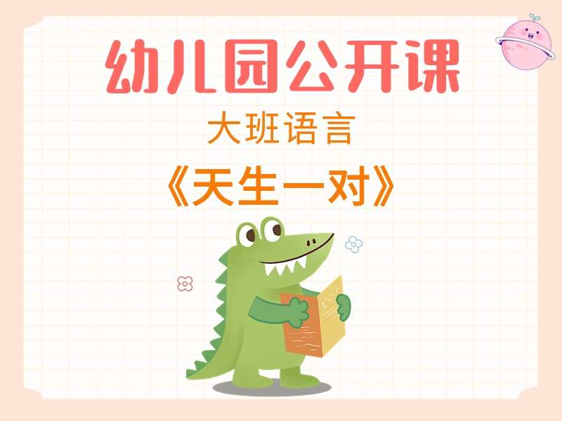 大班语言公开课《天生一对》课堂实录+教案+课件+音乐