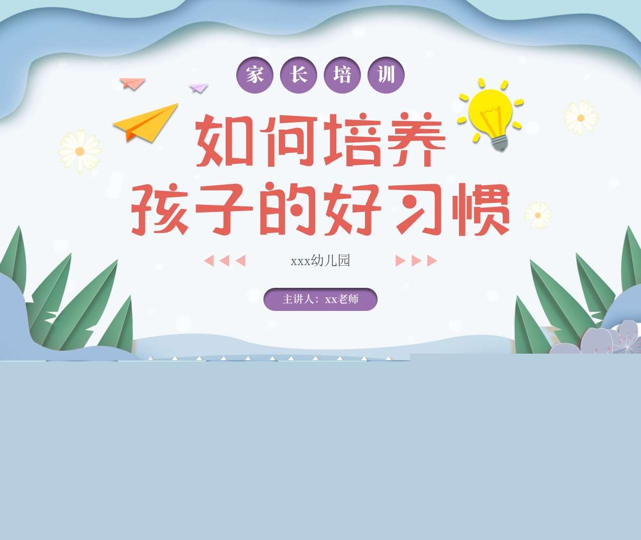 家长培训-如何培养孩子的好习惯（家庭教育）