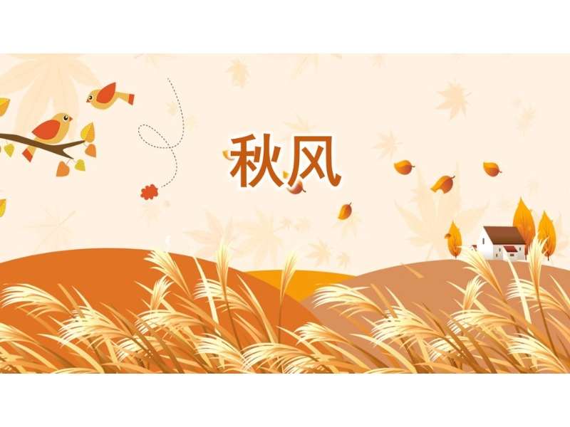 中班语言领域《秋风》PPT课件+教案+配音+教具图片（秋天主题课件）