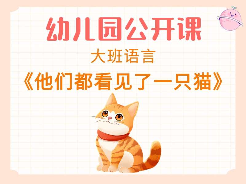 大班语言公开课《他们都看见了一只猫》课堂实录+教案+PPT课件