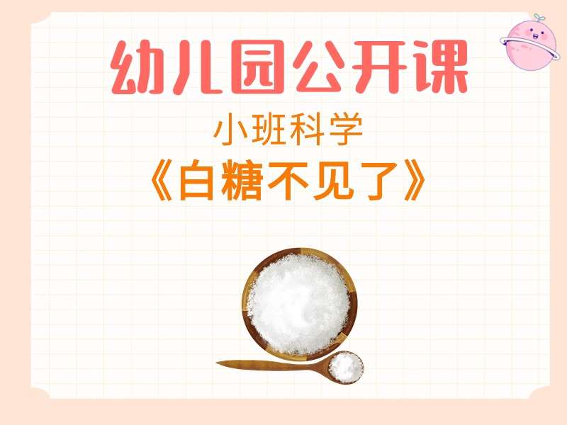 小班科学公开课《白糖不见了》课堂实录+教案+PPT课件+打印图