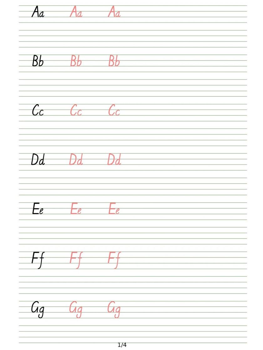 【英语】英文字帖-英文26个字母描红练习