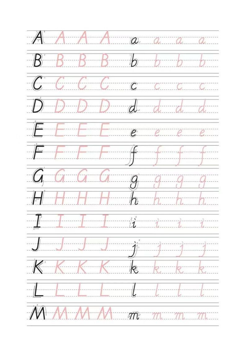 书写体26个字母