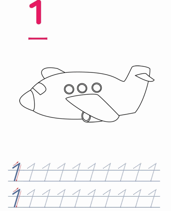 10页打包！填色并书写数字1-10， 亲子互动填色游戏 数学数字启蒙教材  ，电子版PDF可打印【超高质量】