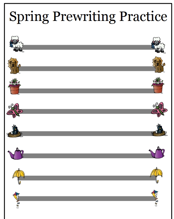 24页打包！春天主题虚实线预写练习，粗线版  亲子控笔描红线条图形认知游戏，电子版PDF可打印【超高质量】