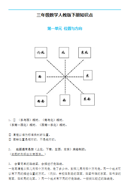 【19页】三年级数学下册人教版全册知识点归纳