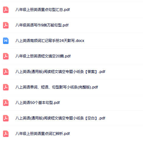 【沪教牛津版初中八上英语精品小纸条】-单词