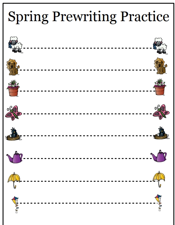 14页打包！春天主题虚线预写练习，细线版 亲子控笔描红线条图形认知游戏，电子版PDF可打印【超高质量】