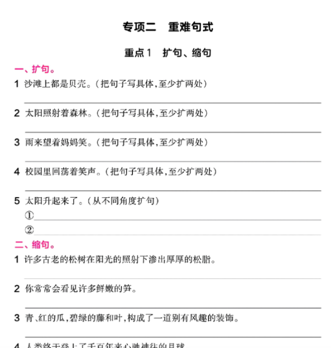 13页！四年级下册语文期末总复习重难点句式专项练习