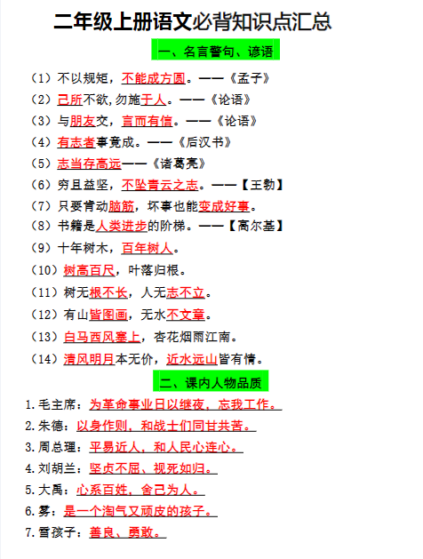 【二上】语文期末必背汇总