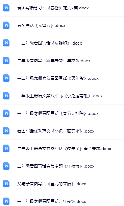 小学一二年级看图写话精品作文全套资料打包整理版