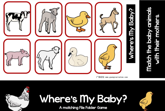 17页打包！FarmAnimalsMothersBabiesAdaptedBook  亲子安静书游戏教材，电子版PDF可打印【超高质量】