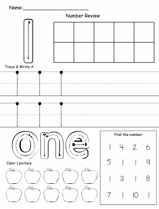 10页打包！1—10数字描红练习册，包括描红、填色、找数字，电子版PDF打印【超高质量】