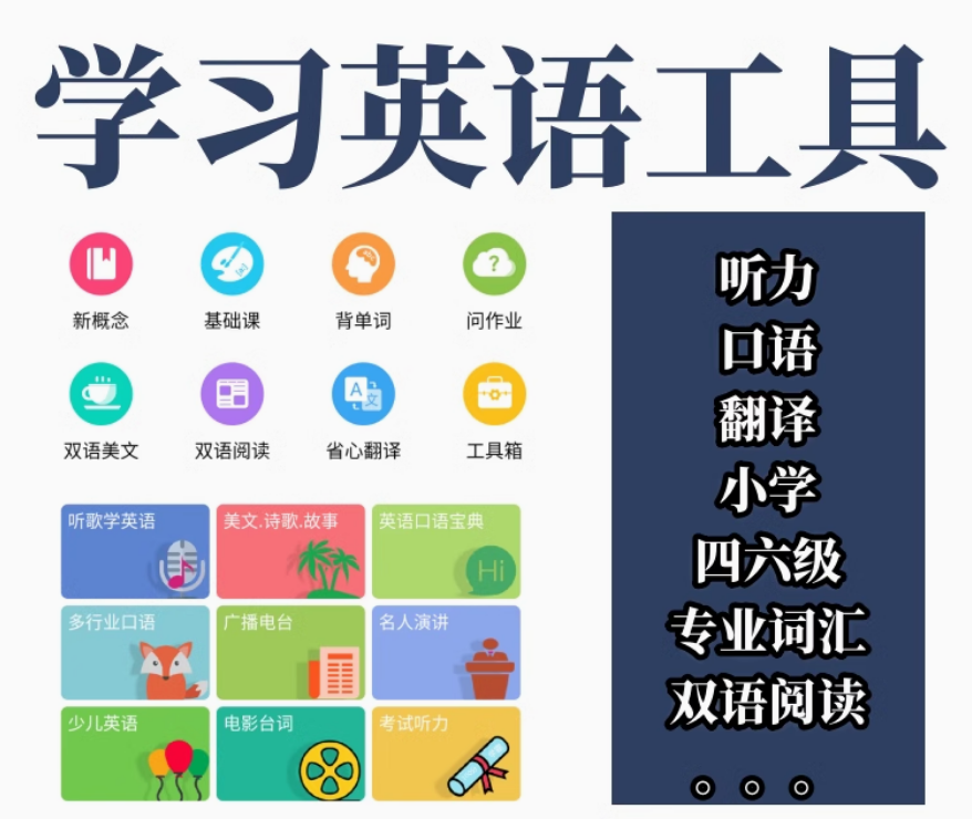 【2025新】学习英语app软件口语小学初中高中四六级听力口语背单词阅读专业