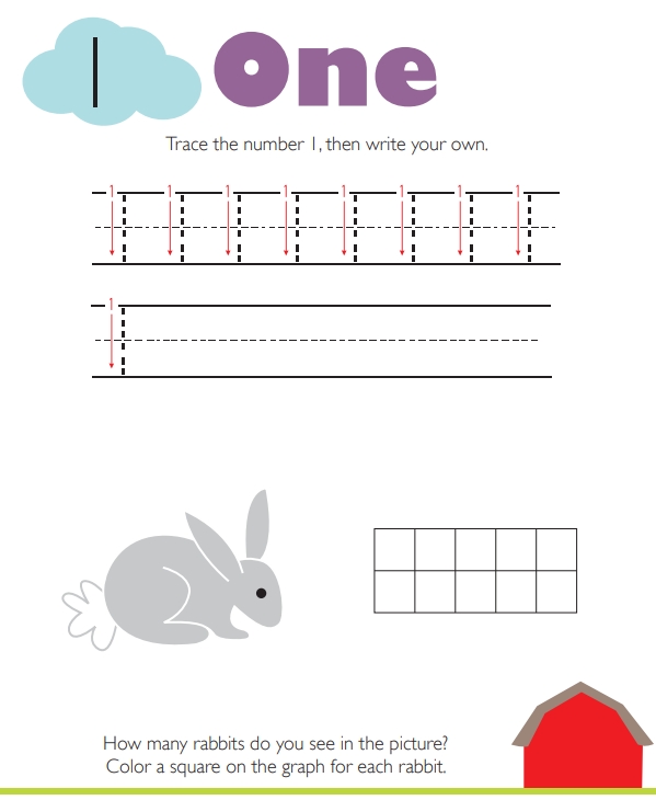 10页打包！1-10数字描红书写,幼儿控笔训练图，电子版PDF打印【超高质量】