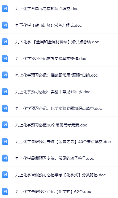 168套打包！九年级化学精品资料一键打包下载【只提供优质无水印资料打包】