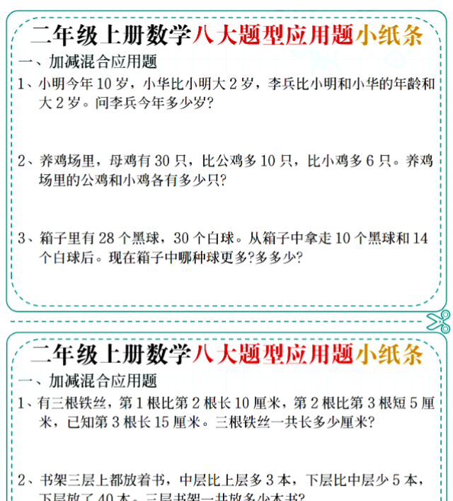 二上数学五大题型应用题小纸条(空白版）