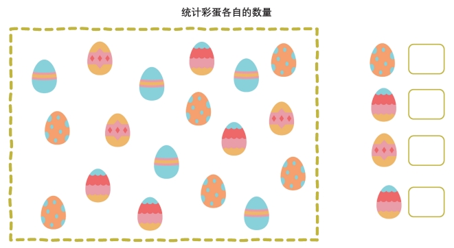 5页打包！统计彩蛋各自的数量  亲子互动数字游戏 幼儿园数学启蒙教材 ，电子版PDF可打印【超高质量】