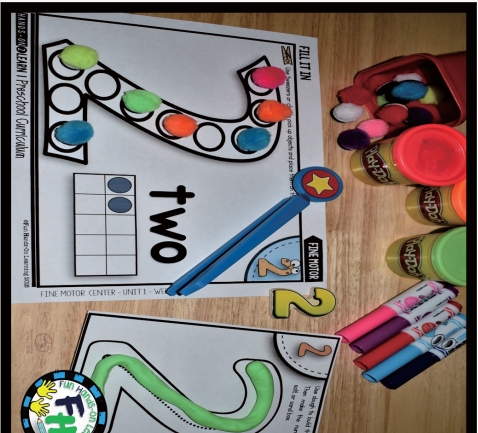 46页打包！十格子NUMBER 1 to 10 Fine Motor Mats 数学游戏 数学启蒙教材 ，电子版PDF可打印【超高质量】