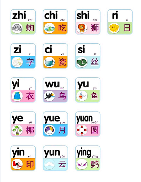 16个整体认读音节