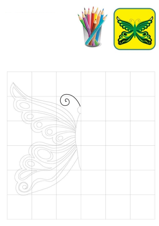 34页打包！对称的在单元格内绘制图画并填色 ，电子版PDF打印【超高质量】