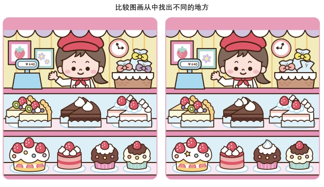 10页打包！比较图画从中找出不同的地方，儿童专注力训练，电子版PDF打印【超高质量】