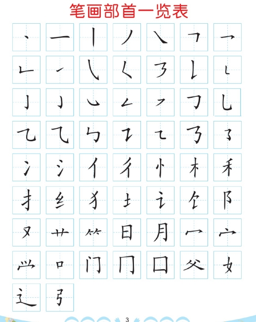 63页打包！幼儿彩色描红：笔画部首，电子版PDF可打印【超高质量】