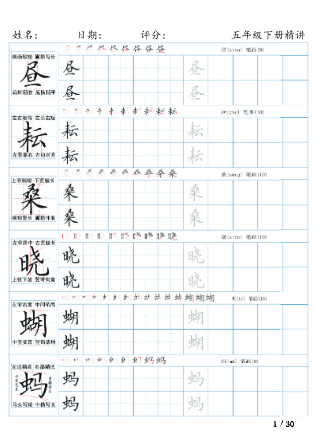 【30页】同步5下精讲