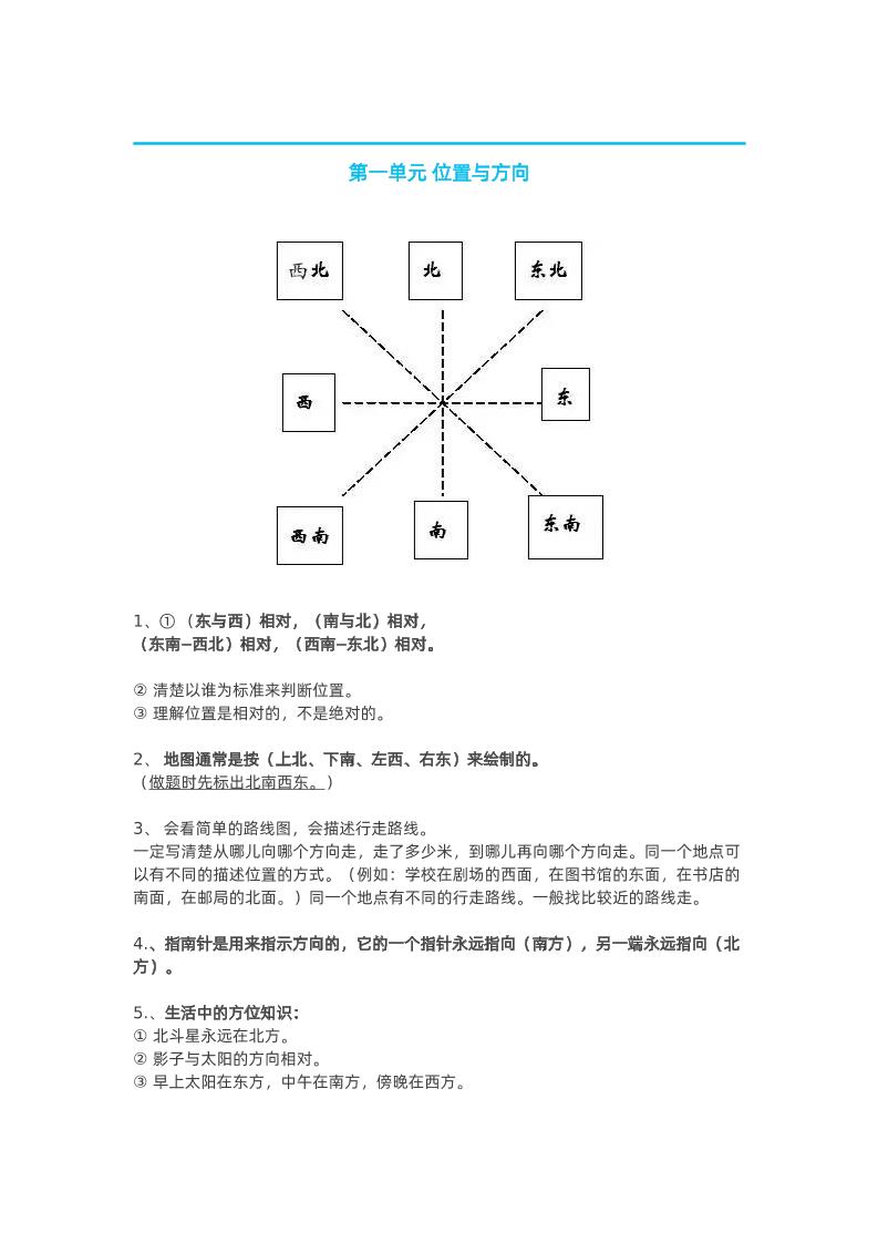 人教版三年级数学下册知识点