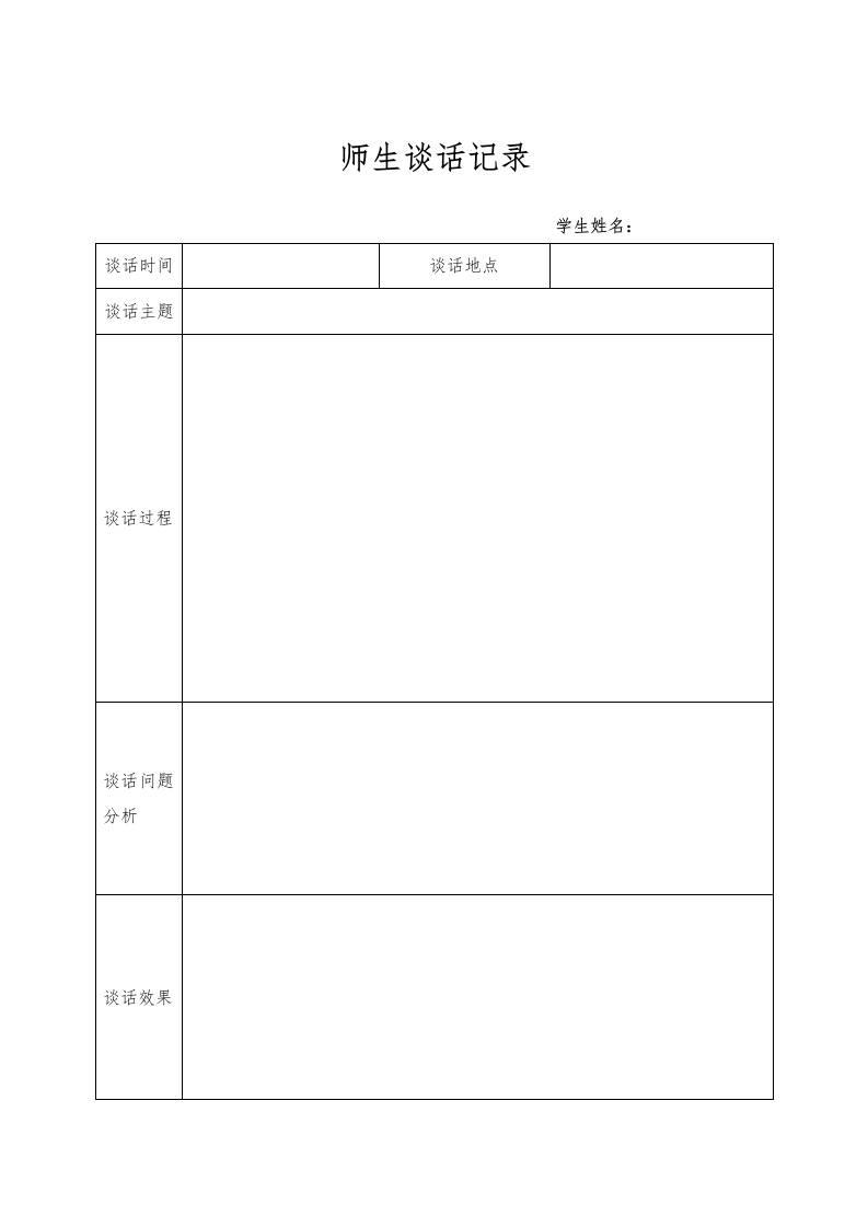 8.师生谈话记录表